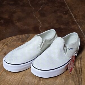 VANS Checkerboard Classic Slip-On Sneakers Sea Green • NWT • Women’s 8